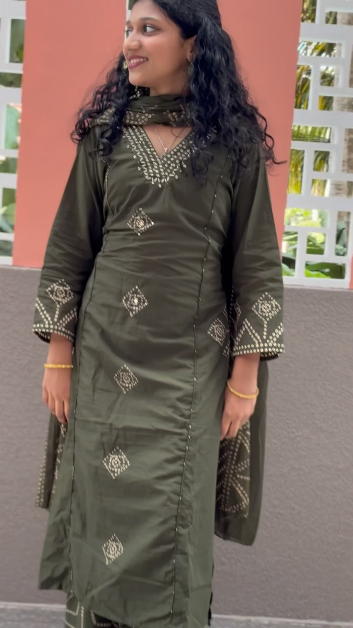 green kurta sets