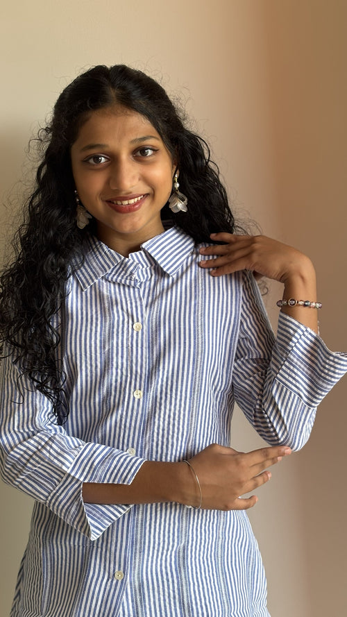 Classic Striped Short-Sleeve Cotton Shirt