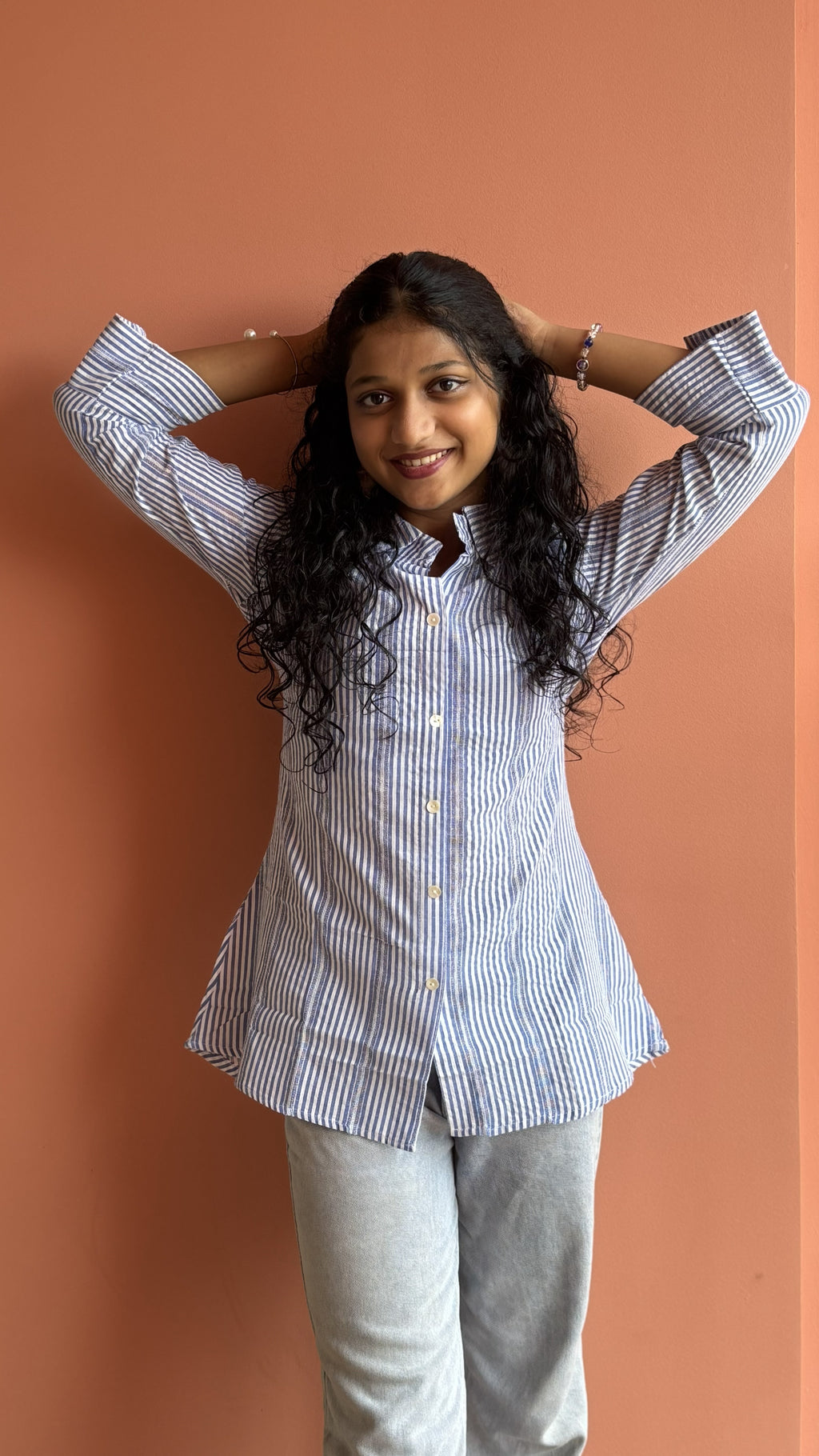 Classic Striped Short-Sleeve Cotton Shirt