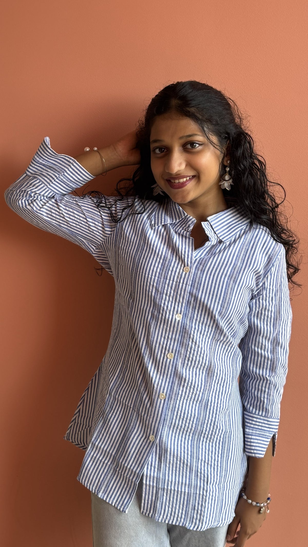 Classic Striped Short-Sleeve Cotton Shirt