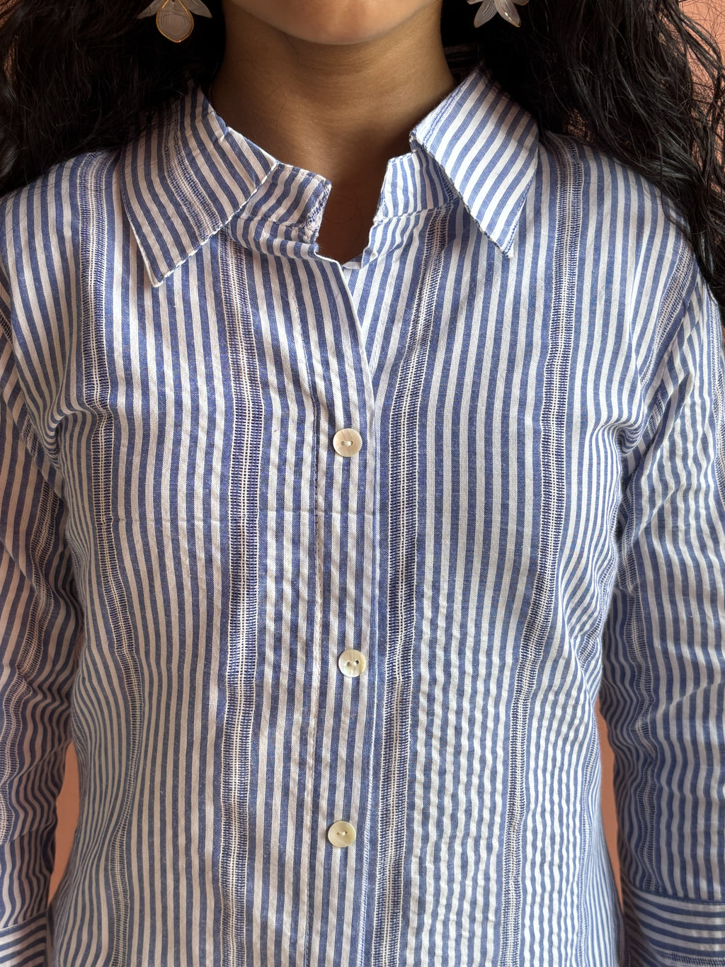 Classic Striped Short-Sleeve Cotton Shirt
