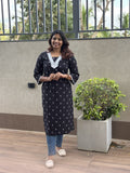 Black Cotton Kurta