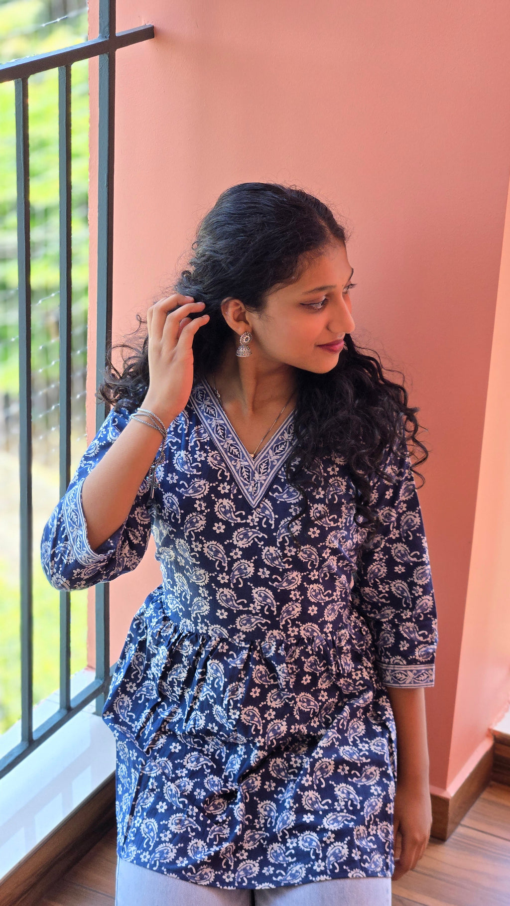 Short floral printed Kurta