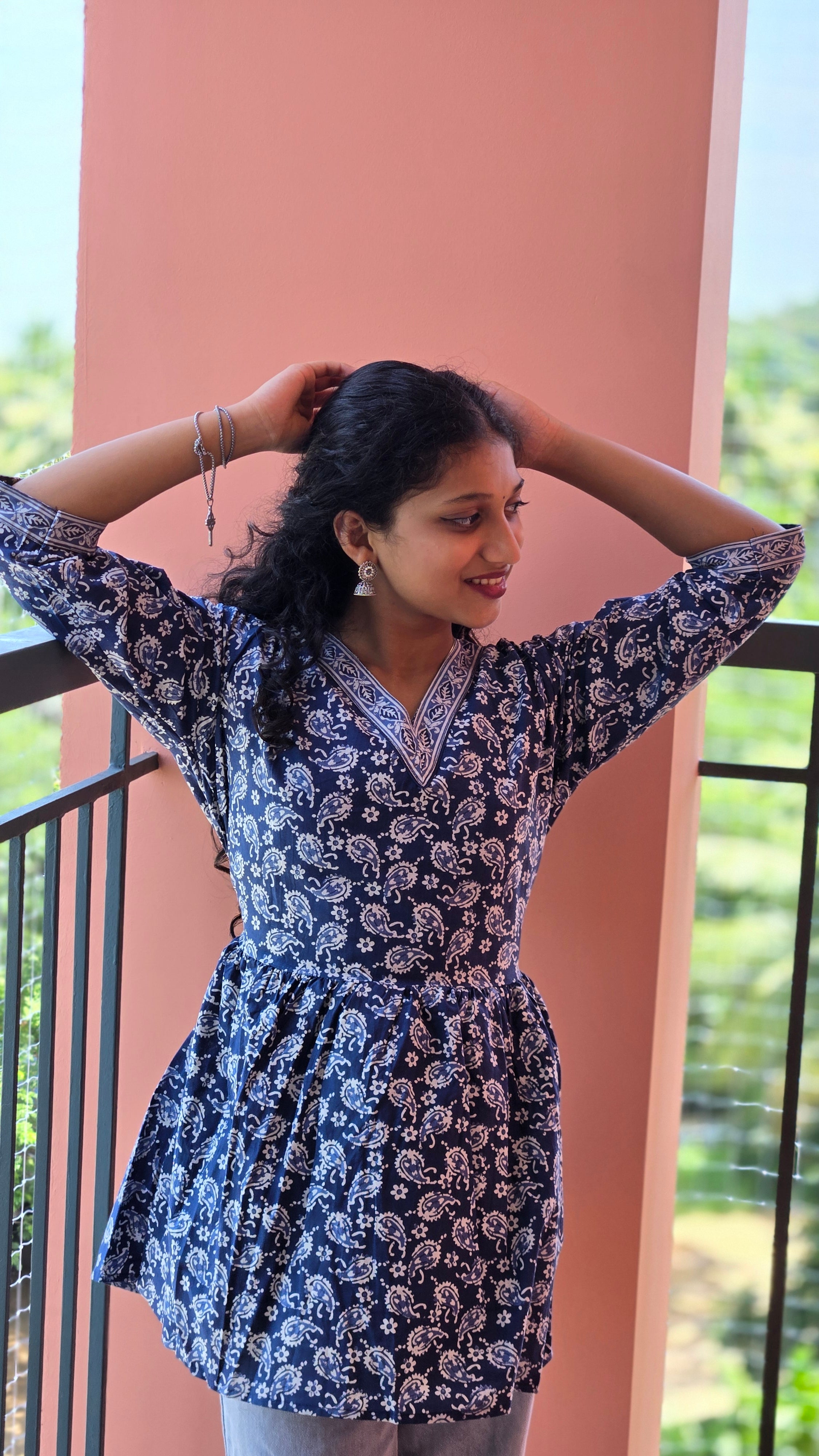 Short floral printed Kurta